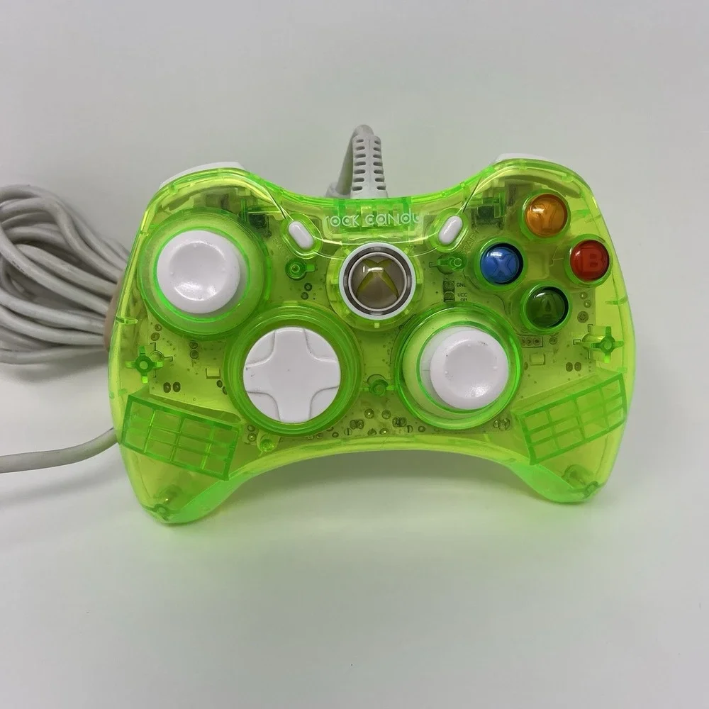 XBOX 360 GREEN ROCK CANDY WIRED CONTROLLER 037-010 No Breakaway
